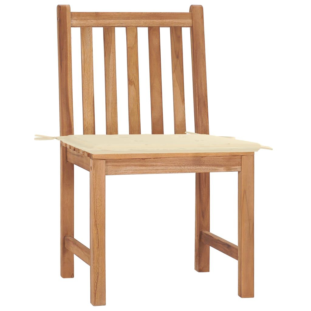 vidaXL Garden Chairs 2 pcs with Cushions Solid Teak Wood