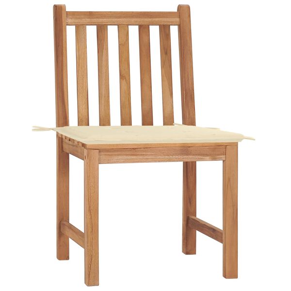 vidaXL Garden Chairs 2 pcs with Cushions Solid Teak Wood