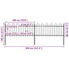 vidaXL Garden Fence with Hoop Top Steel 359x80 cm Black