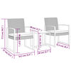 vidaXL 3 piece Garden Dining Set with Cushions Brown PP Rattan