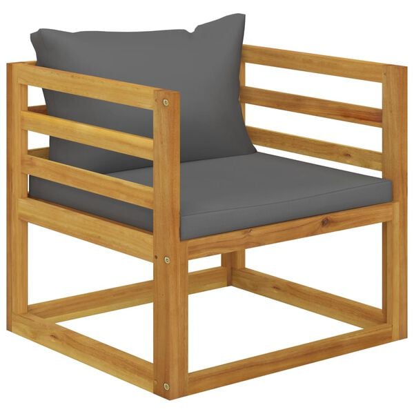vidaXL 6 Piece Garden Lounge Set with Cushion Solid Acacia Wood