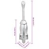 vidaXL Folding Anchor with Rope Silver 8 kg Hot Dip Galvanized Cast Iron