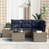 vidaXL Garden Sofa Set with Cushion 5 pcs Grey Poly Rattan