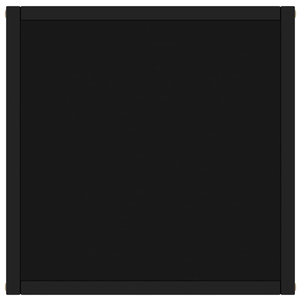 vidaXL Coffee Table Black with Black Glass 40x40x50 cm