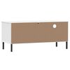 vidaXL TV Cabinet with Metal Legs White Solid Wood Pine OSLO