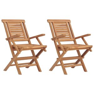 vidaXL Folding Garden Chairs 2 pcs 56x63x90 cm Solid Wood Teak