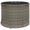 vidaXL Garden Sofa with Table and Cushions Half-Round Grey Poly Rattan