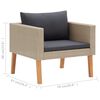 vidaXL 4 Piece Garden Lounge Set with Cushions Poly Rattan Beige