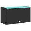 vidaXL Outdoor Storage Bench with Cushion Black 100 cm Poly Rattan