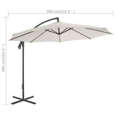 vidaXL Cantilever Garden Parasol with Steel Pole 300 cm Sand