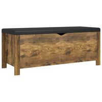 vidaXL Storage Box with Cushion Smoked Oak 105x40x45 cm Engineered Wood