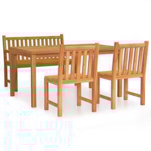 vidaXL 4 Piece Garden Dining Set Solid Wood Teak