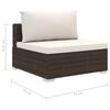 vidaXL 8 Piece Garden Lounge Set with Cushions Poly Rattan Brown