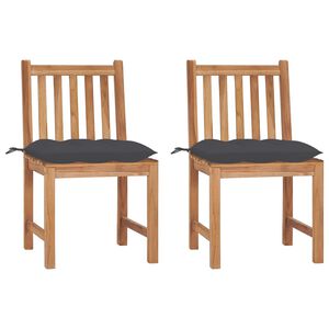 vidaXL Garden Chairs 2 pcs with Cushions Solid Teak Wood