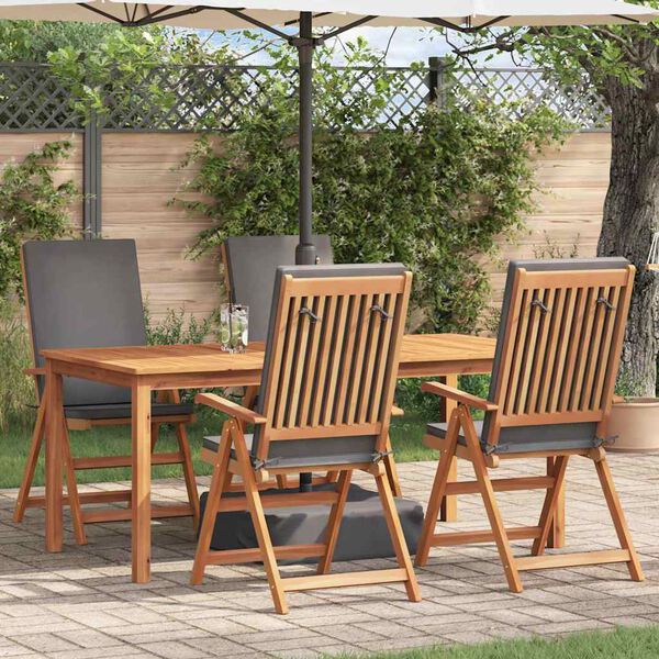 vidaXL Garden Chair 4 pcs Brown and Grey 57 x 71.5 x 104 cm