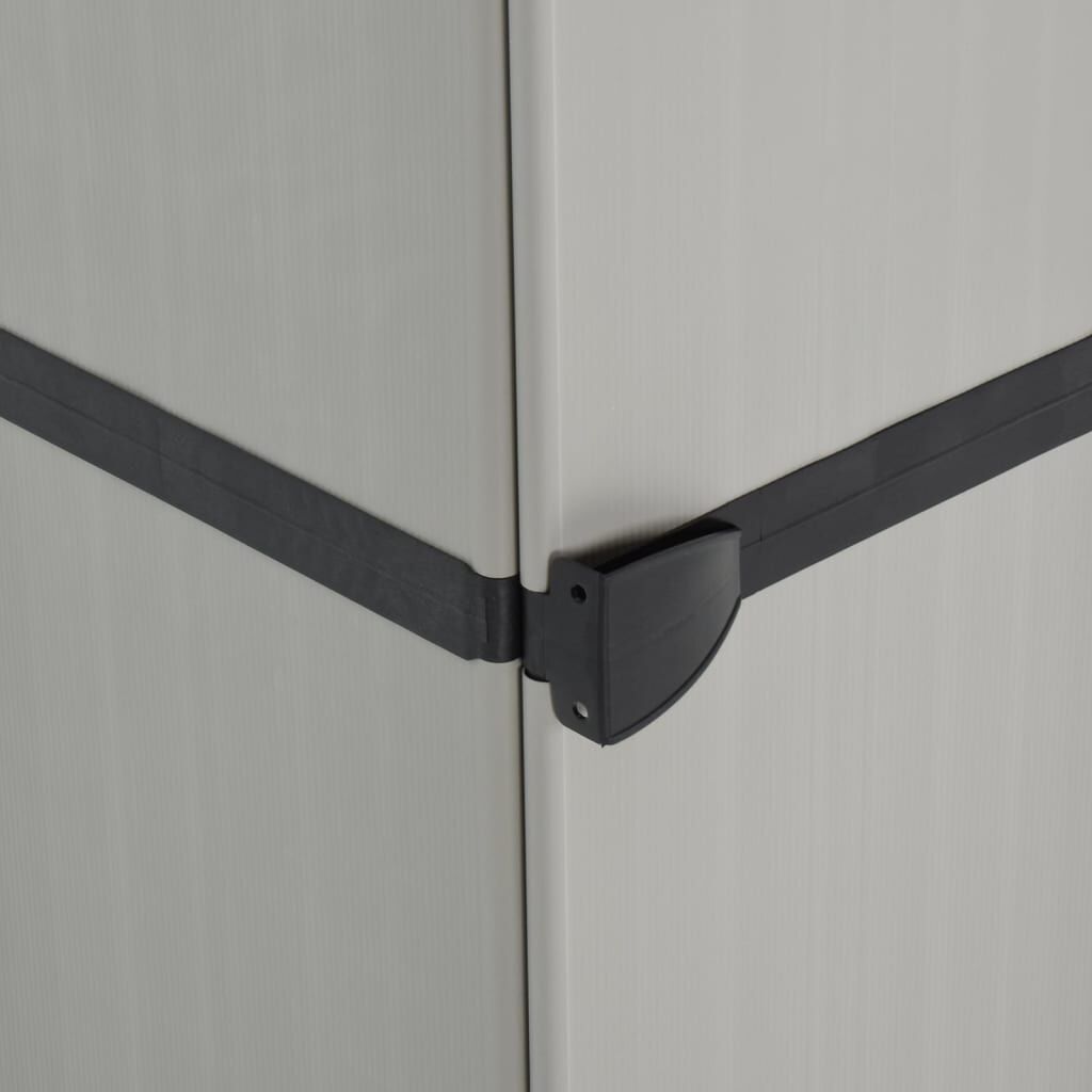 vidaXL Garden Storage Cabinet with 3 Shelves Grey & Black 34x40x168 cm