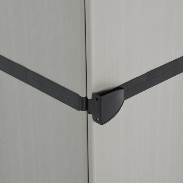 vidaXL Garden Storage Cabinet with 3 Shelves Grey & Black 34x40x168 cm