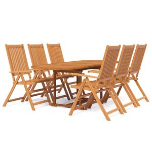 vidaXL 7 Piece Garden Dining Set Solid Wood Acacia