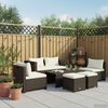 vidaXL 6 Piece Garden Lounge Set with Cushions Poly Rattan Brown