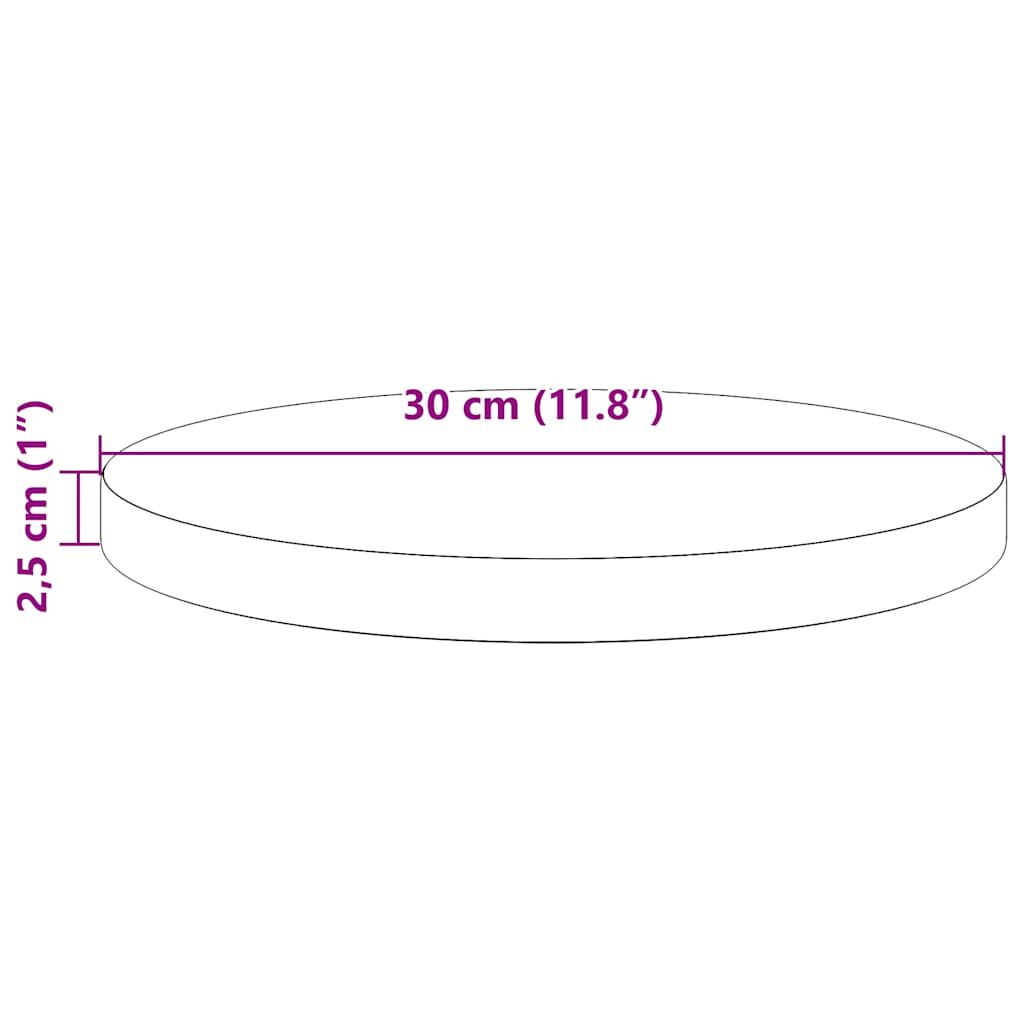 vidaXL Table Top Ø30x2.5 cm Solid Wood Pine