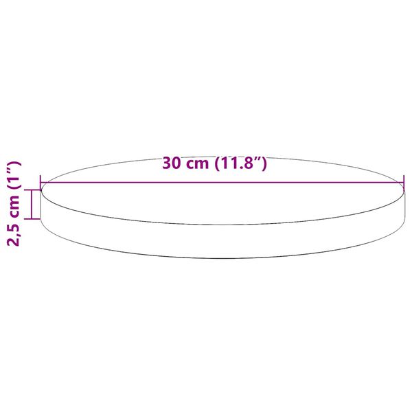 vidaXL Table Top Ø30x2.5 cm Solid Wood Pine