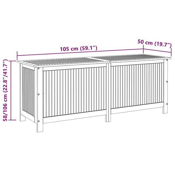 vidaXL Garden Storage Box 150x50x58 cm Solid Acacia Wood
