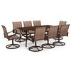 vidaXL 9 Piece Garden Dining Set Textilene and Steel