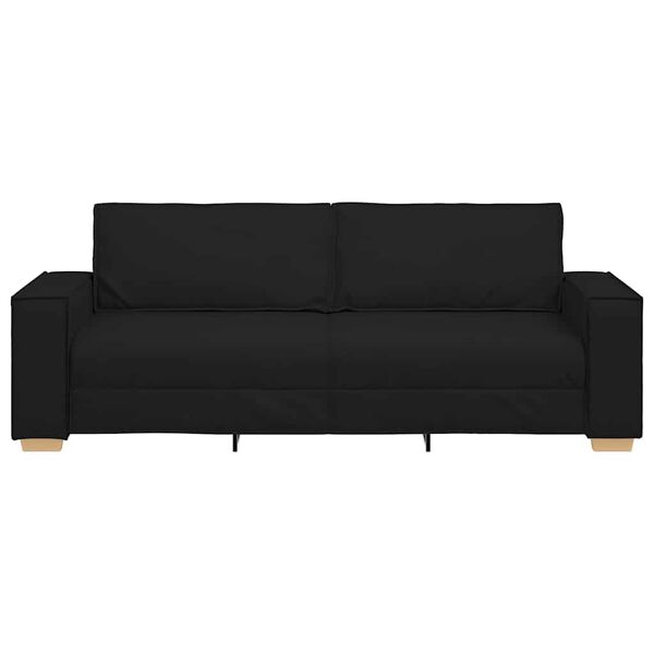 vidaXL 3-Seater Sofa Black 220x78x84 cm Fabric