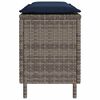 vidaXL Garden Bench with Cushion Grey 110x30x40.5 cm Poly Rattan