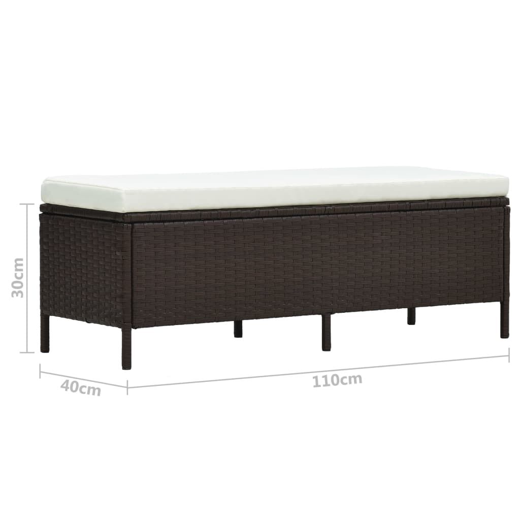 vidaXL 3 Piece Garden Lounge Set with Cushions Poly Rattan Brown