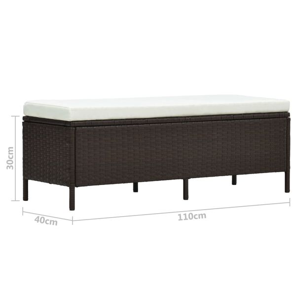 vidaXL 3 Piece Garden Lounge Set with Cushions Poly Rattan Brown