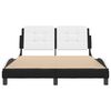 vidaXL Bed Frame without Mattress "Zadar" Black and White 137x190 cm Faux Leather