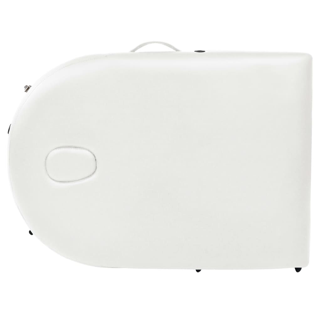 vidaXL Folding Massage Table 4 cm Thick with 2 Bolsters Oval White