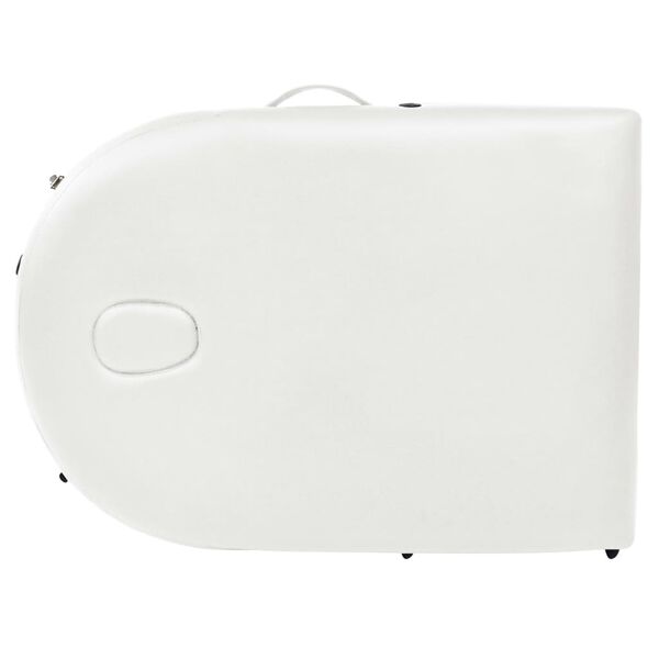 vidaXL Folding Massage Table 4 cm Thick with 2 Bolsters Oval White