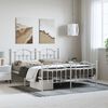 vidaXL Metal Bed Frame without Mattress with Footboard White 183x213cm