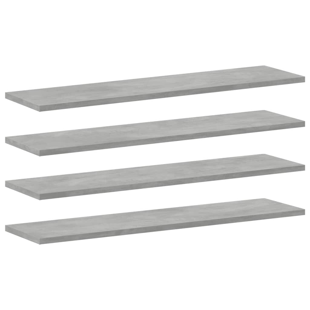 vidaXL Bookshelf Boards 4 pcs Concrete Grey 80x20x1.5 cm Engineered Wood