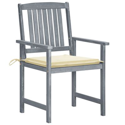 vidaXL Garden Chairs with Cushions 8 pcs Solid Acacia Wood Grey
