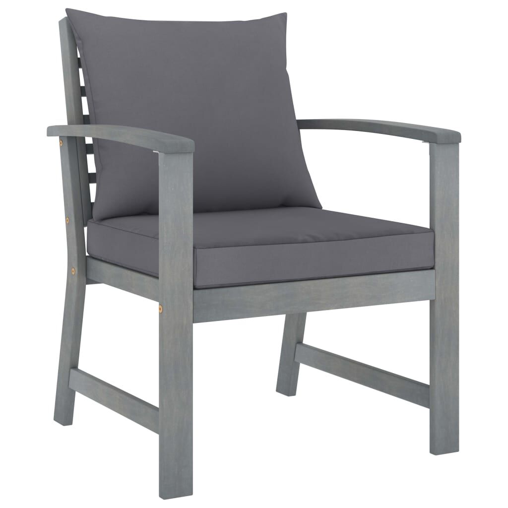 vidaXL 4 Piece Garden Lounge Set with Cushions Solid Acacia Wood