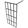 vidaXL Walk-in Shower Wall with Shelf Black 80x195 cm ESG Glass&Aluminium