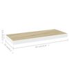 vidaXL Floating Wall Shelves 2 pcs Oak and White 60x23.5x3.8 cm MDF