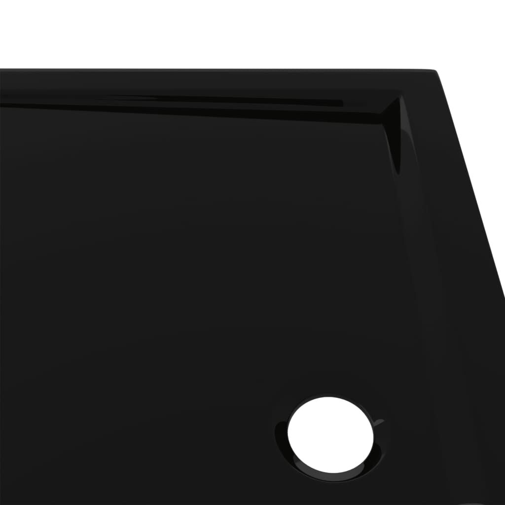 vidaXL Rectangular ABS Shower Base Tray Black 80x100 cm