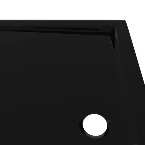 vidaXL Rectangular ABS Shower Base Tray Black 80x100 cm