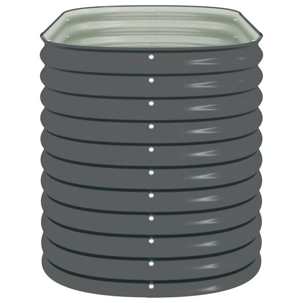vidaXL Garden Raised Bed 160x80x81 cm Galvanised Steel Grey