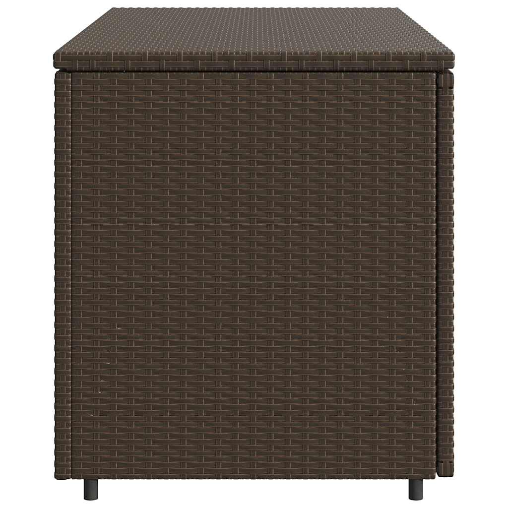 vidaXL Garden Storage Cabinet Brown 110x55x60.5 cm Poly Rattan