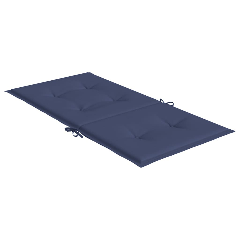 vidaXL Lowback Chair Cushions 6 pcs Navy Blue Fabric