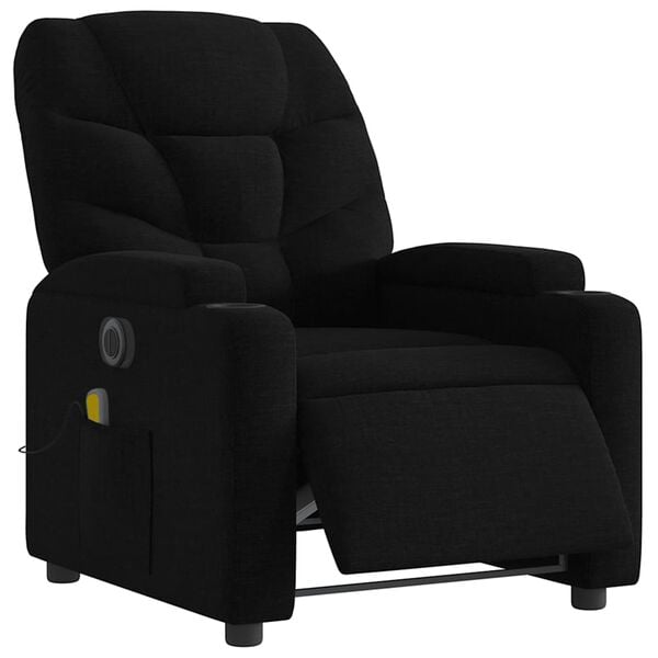 vidaXL Electric Massage Recliner Chair Black Fabric