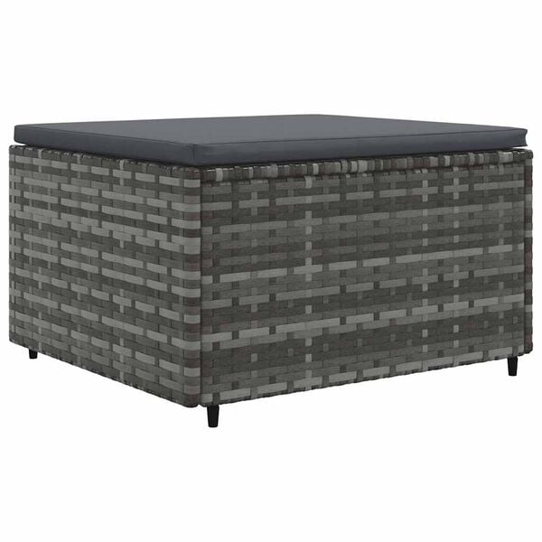 vidaXL 8 Piece Garden Lounge Set with Cushions Grey Poly Rattan