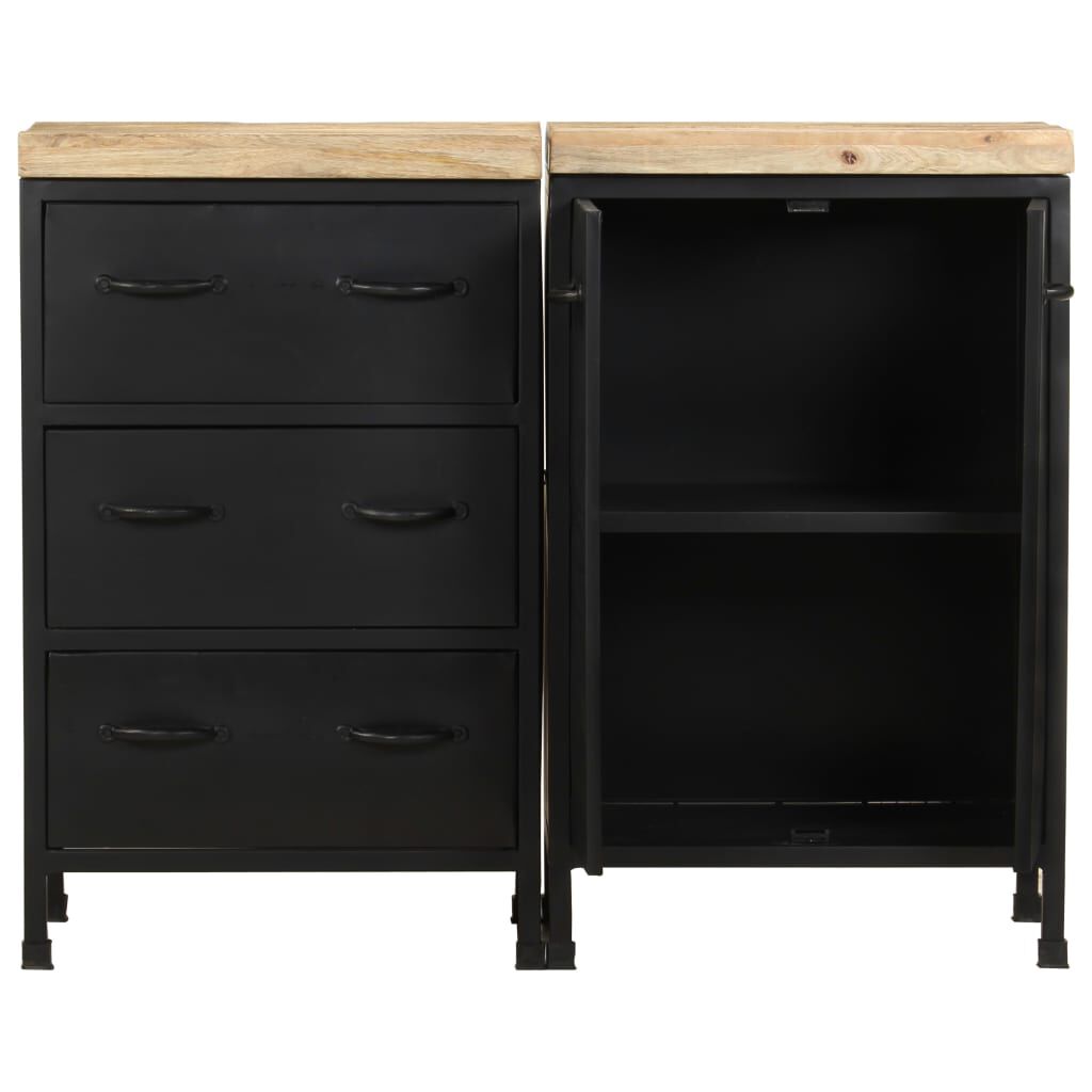 vidaXL Sideboard with 3 Drawers and 2 Doors Rough Mango Wood