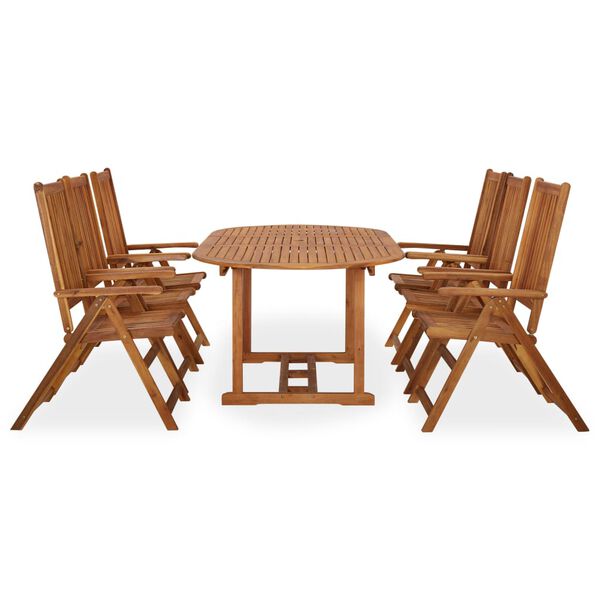vidaXL 7 Piece Garden Dining Set Solid Acacia Wood