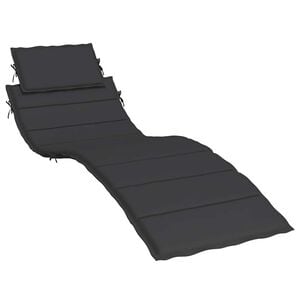 vidaXL Sun Lounger Cushion Black 186x58x4cm Oxford Fabric